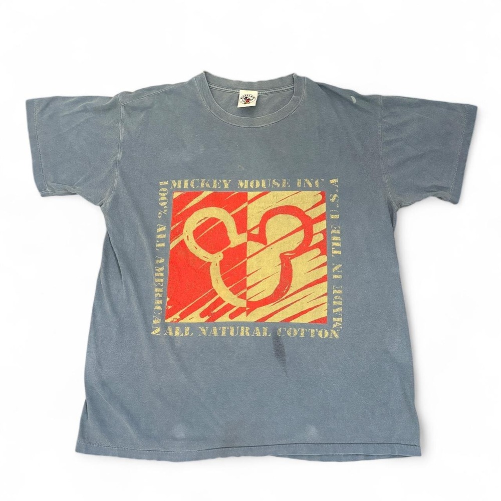 Vintage 90s Mickey Mouse All American All Natural Cotton T Shirt One Size